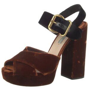 Prada Velvet Slingback Sandals